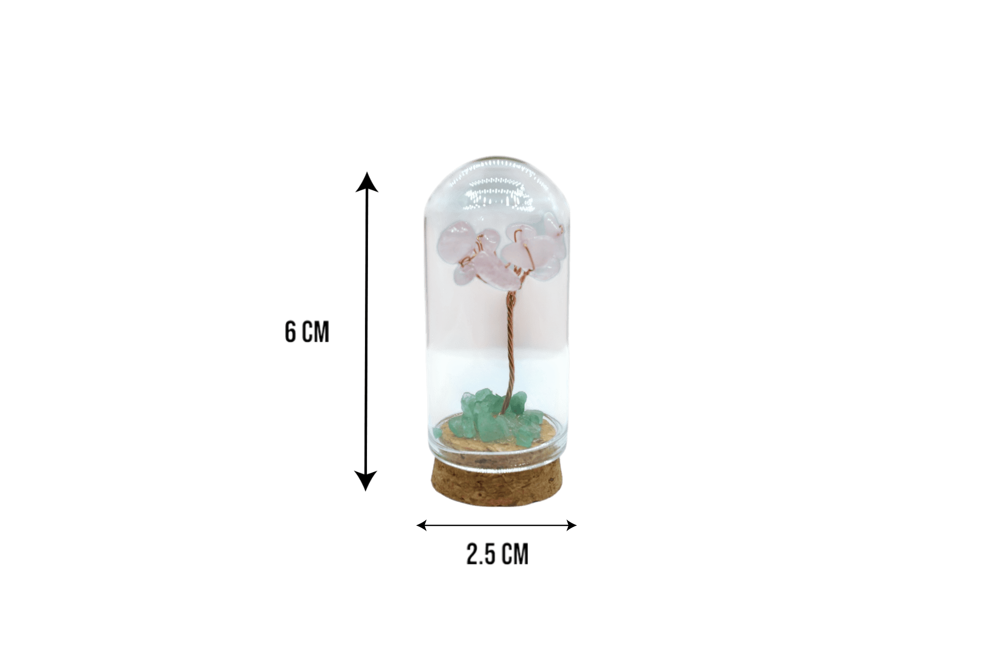 Arbolito de cuarzo rosa encapsulado | 2.5cm x 6cm - Imagen 2