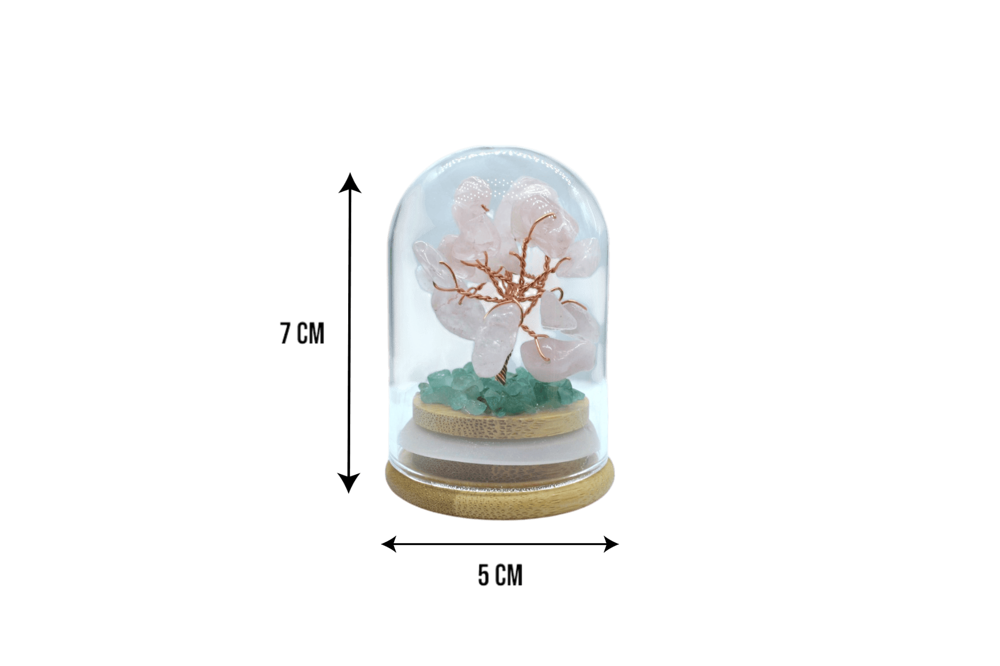 Arbolito de cuarzo rosa encapsulado | 5cm x 7cm - Imagen 2