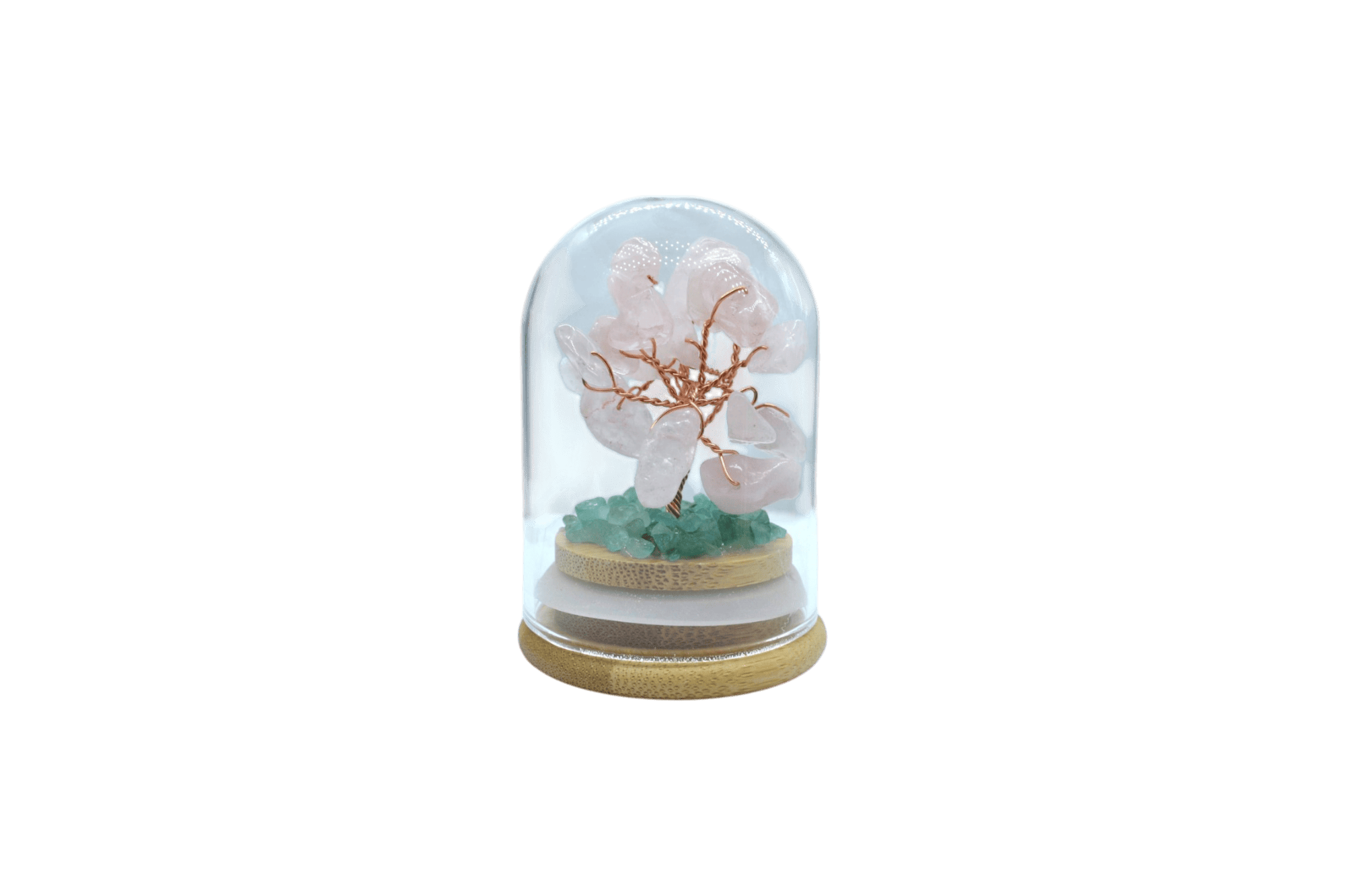 Arbolito de cuarzo rosa encapsulado | 5cm x 7cm