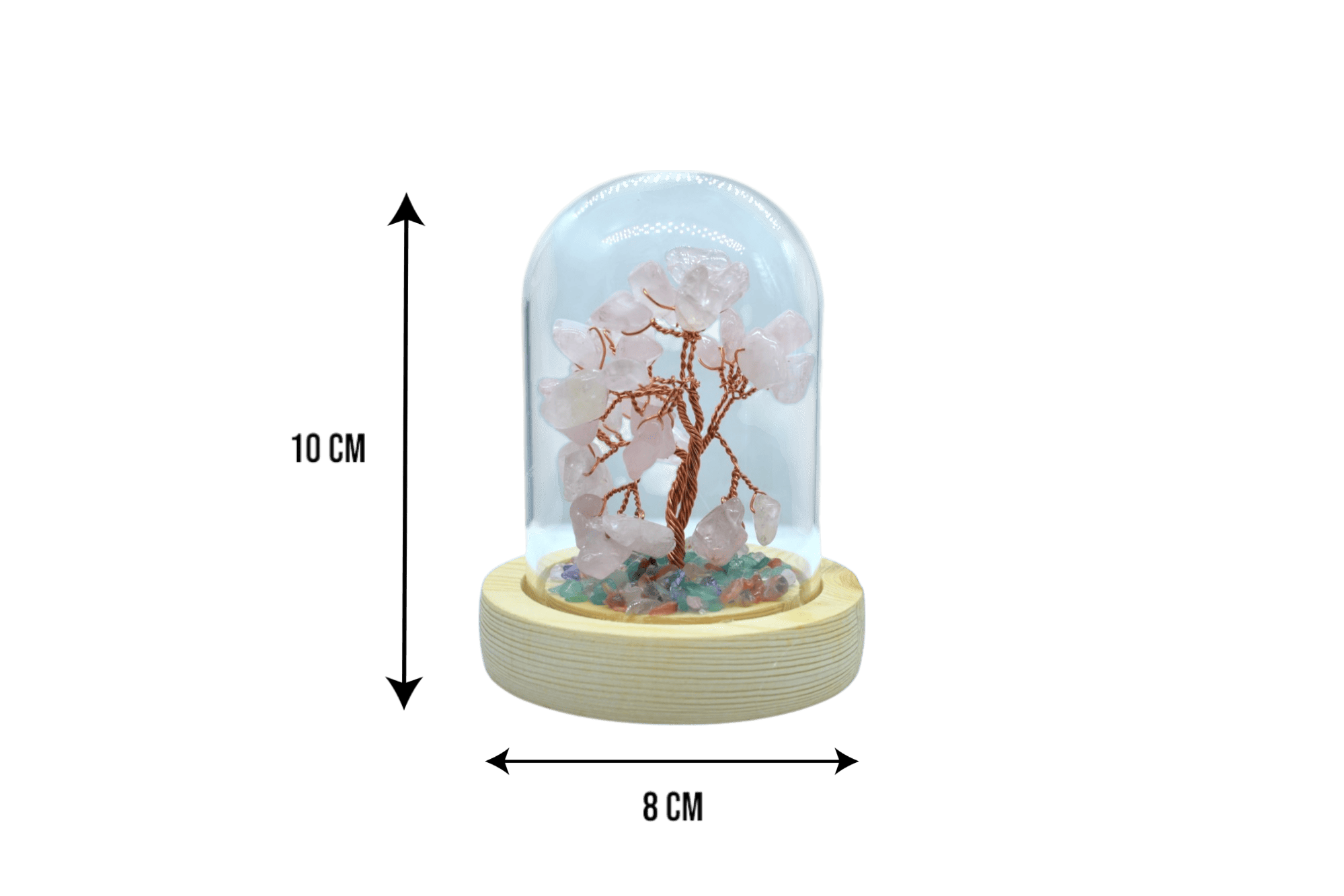 Arbolito de cuarzo rosa encapsulado | 8cm x 10cm - Imagen 2