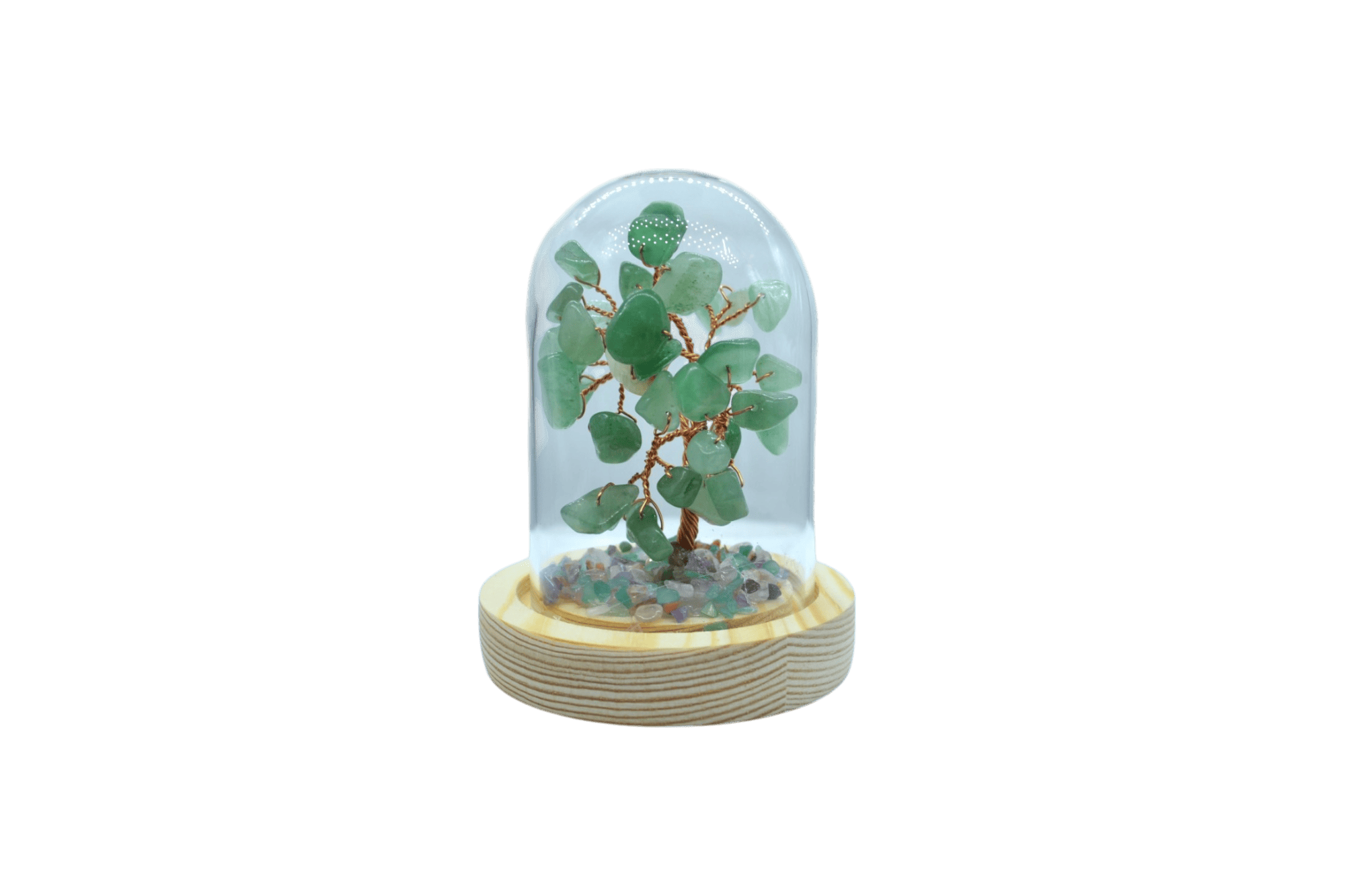 Arbolito de cuarzo verde encapsulado | 8cm x 10cm