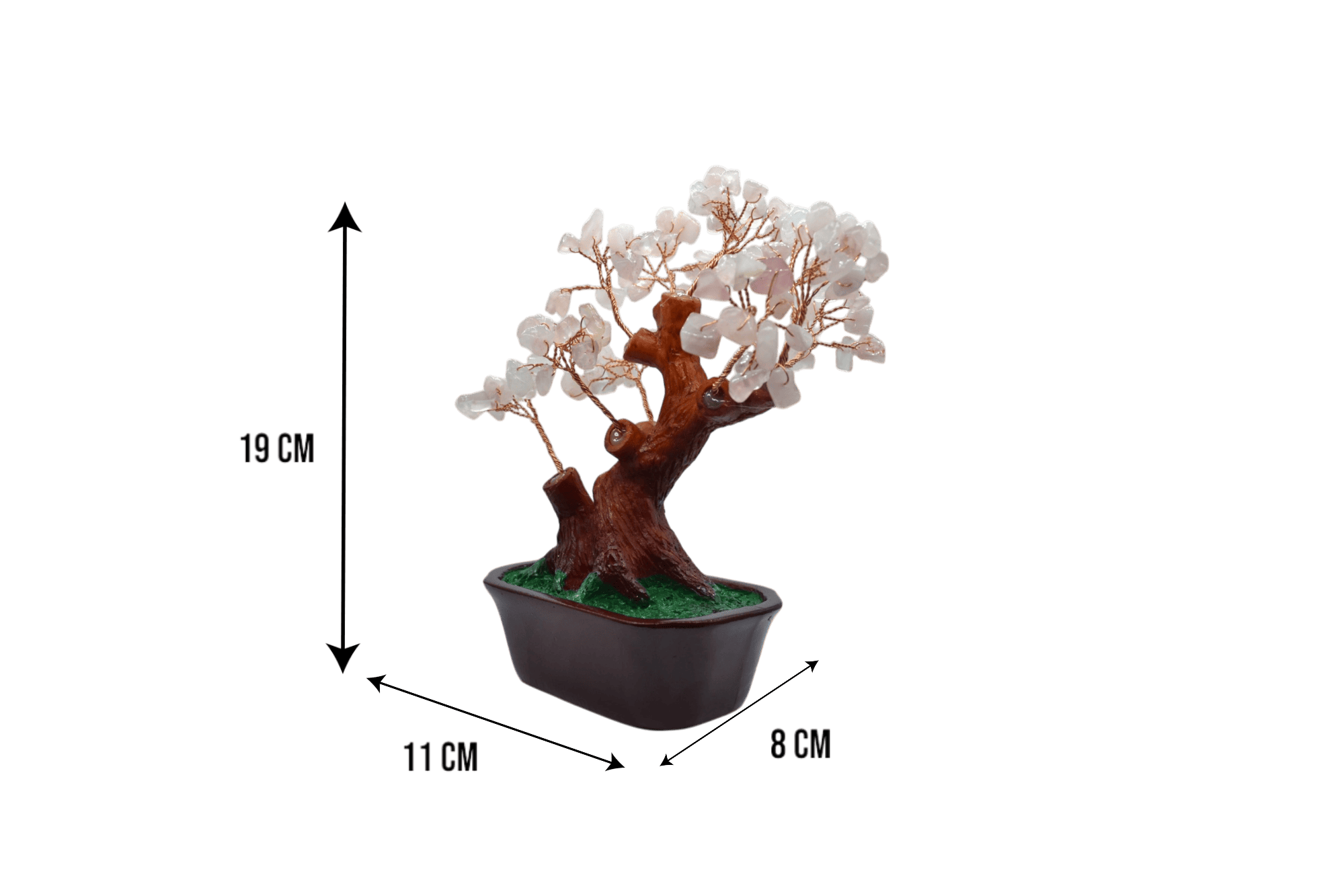 Arbolito de cuarzo rosa | 11cm x 19cm - Imagen 2