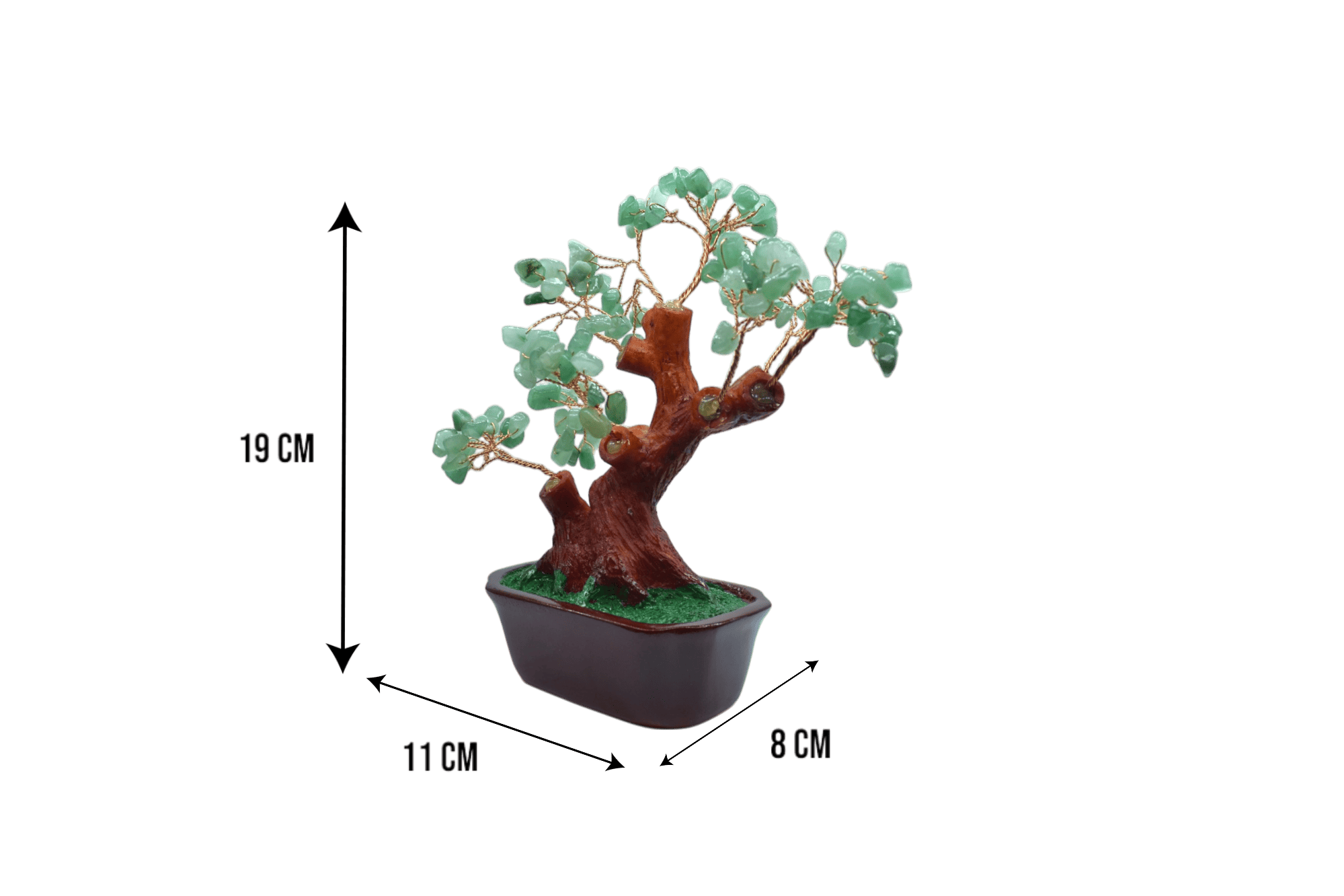 Arbolito de cuarzo verde | 11cm x 19cm - Imagen 2