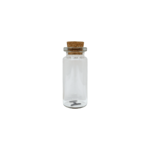 Botellita de vidrio con tapa tipo corcho | 2.2cm x 5cm