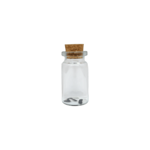 Botellita de vidrio con tapa tipo corcho | 2.2cm x 4cm