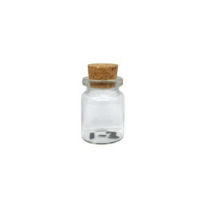 Botellita de vidrio con tapa tipo corcho | 2.2cm x 3cm