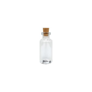 Botellita de vidrio con tapa tipo corcho | 1.8cm x 4cm