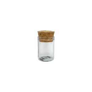 Botellita de vidrio con tapa tipo corcho | 2.2cm x 3cm