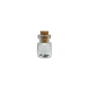 Botellita de vidrio con tapa tipo corcho | 1.5cm x 2.2cm