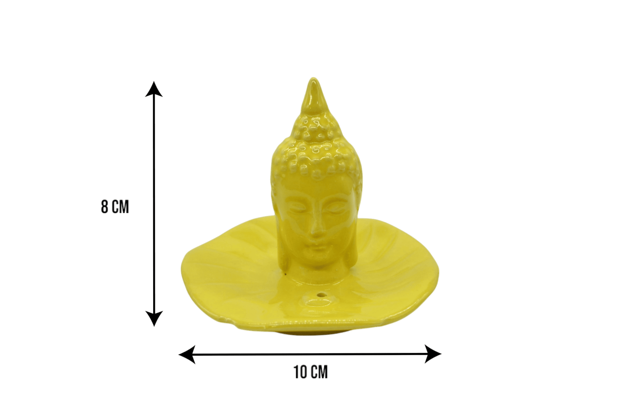 Incensario de cerámica en forma circular con buda | Color amarillo - Imagen 3