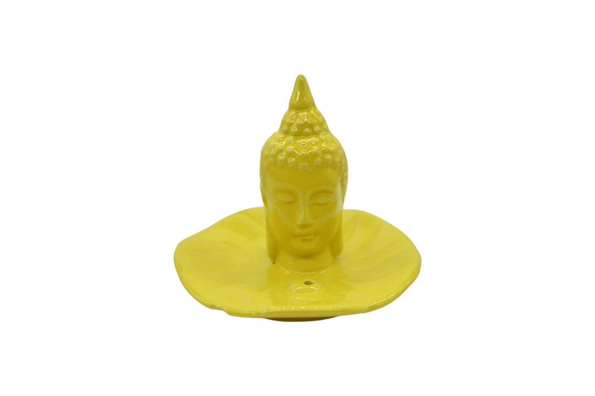 Incensario de cerámica en forma circular con buda | Color amarillo