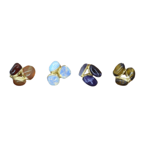 ANILLO DE LATÓN AJUSTABLE CON 3 PIEDRAS