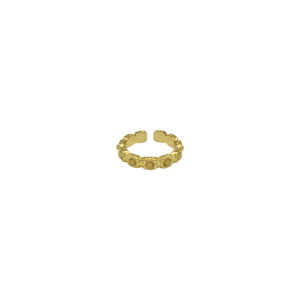 Anillo ajustable de piedra ágata amarilla diseño de cuentas pequeñas