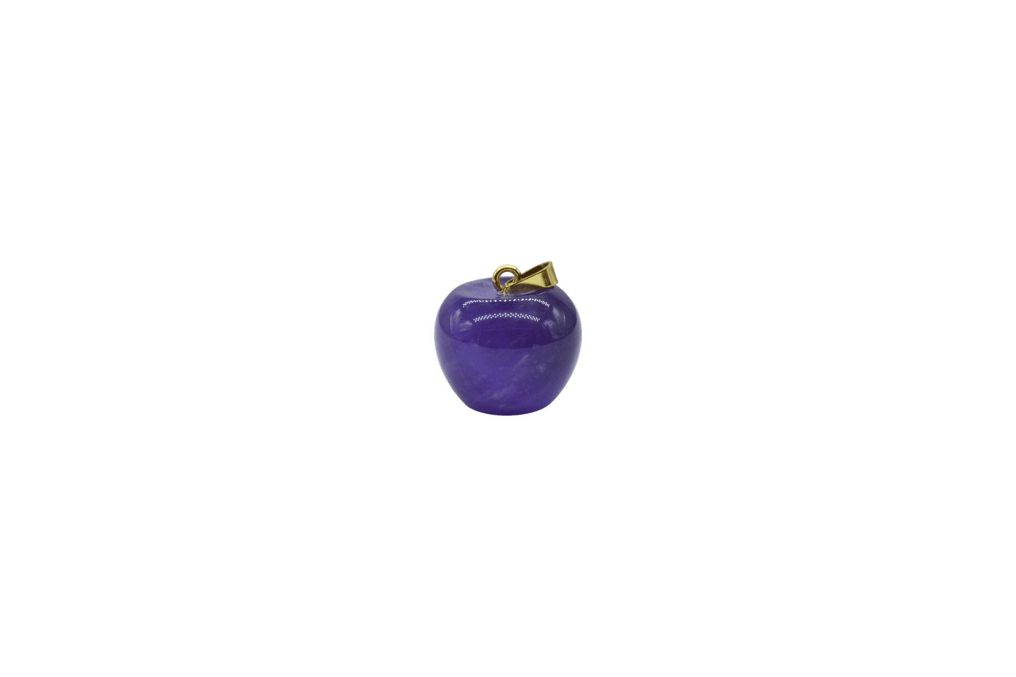 Dije de cuarzo amatista en forma de manzana