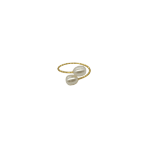 Anillo con 2 perlas de cultivo ajustable | Modelo 1