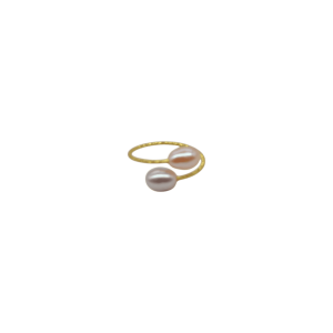Anillo con 2 perlas de cultivo ajustable | Modelo 2
