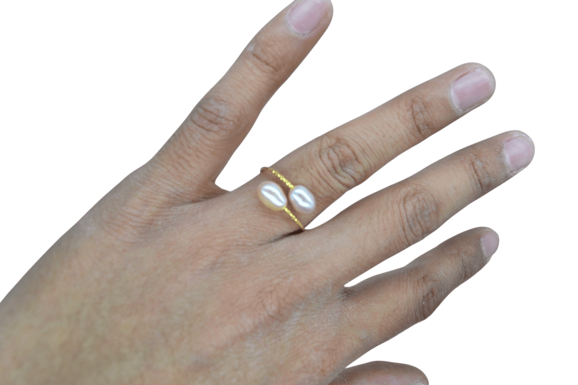 Anillo con 2 perlas de cultivo ajustable | Modelo 2 - Imagen 2