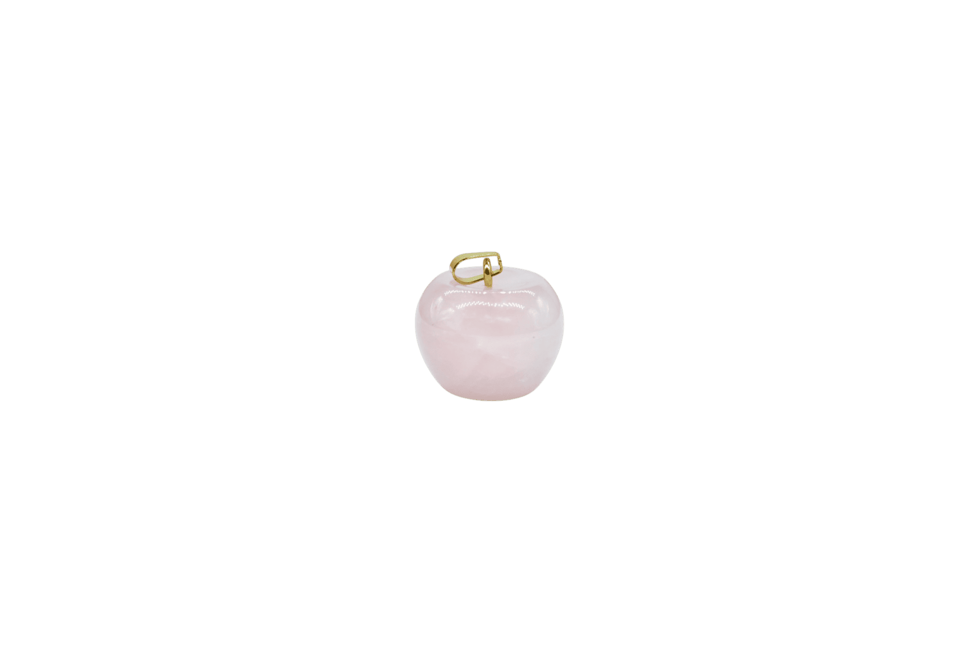 Dije de cuarzo rosa en forma de manzana