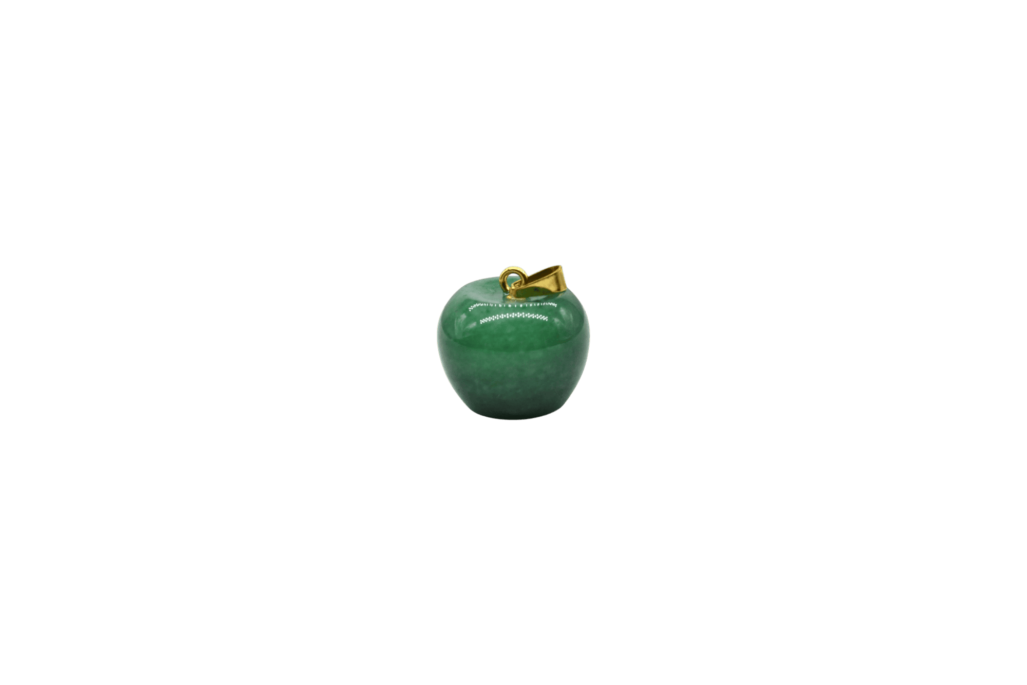 Dije de cuarzo verde en forma de manzana