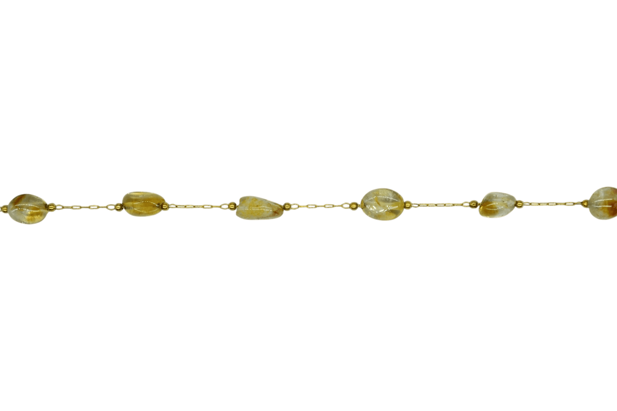 Cadena de metal con cuentas amorfas de cuarzo rutilado - Imagen 2
