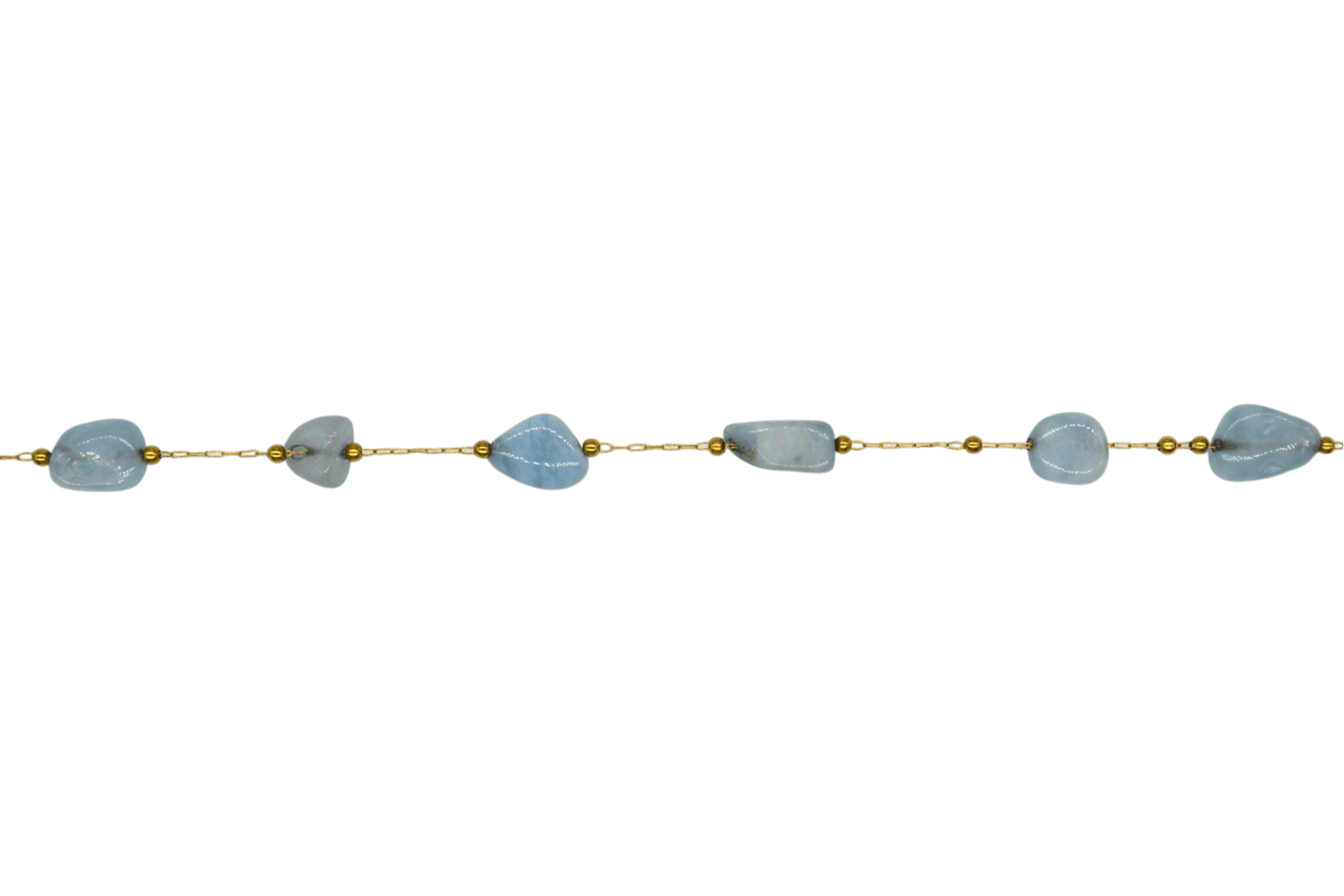 Cadena de metal con cuentas amorfas de piedra topacio - Imagen 2