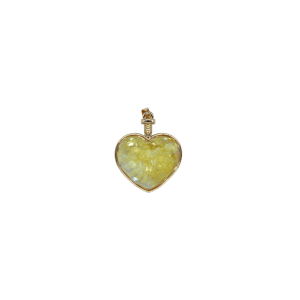 Dije de cuarzo citrino encapsulado en forma de corazón