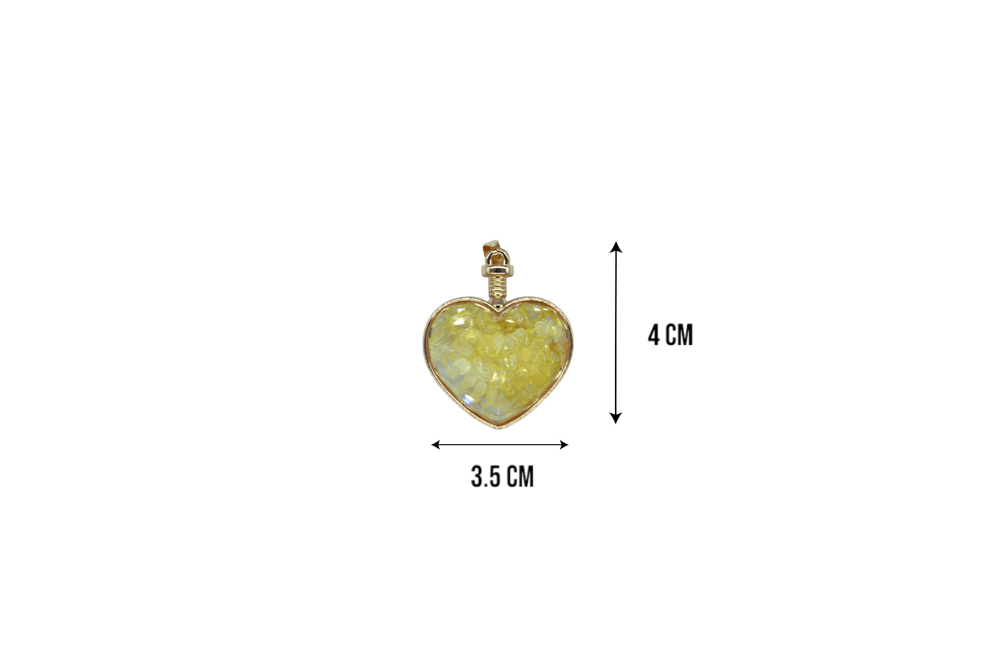 Dije de cuarzo citrino encapsulado en forma de corazón - Imagen 2