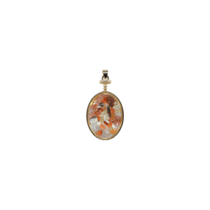Dije de piedra ágata cornalina encapsulado en forma oval