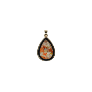 Dije de piedra ágata cornalina encapsulado en forma de gota