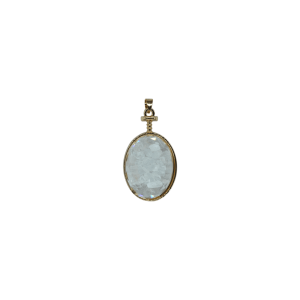 Dije de cuarzo blanco encapsulado en forma oval