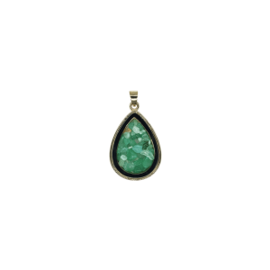 Dije de cuarzo verde encapsulado en forma de gota