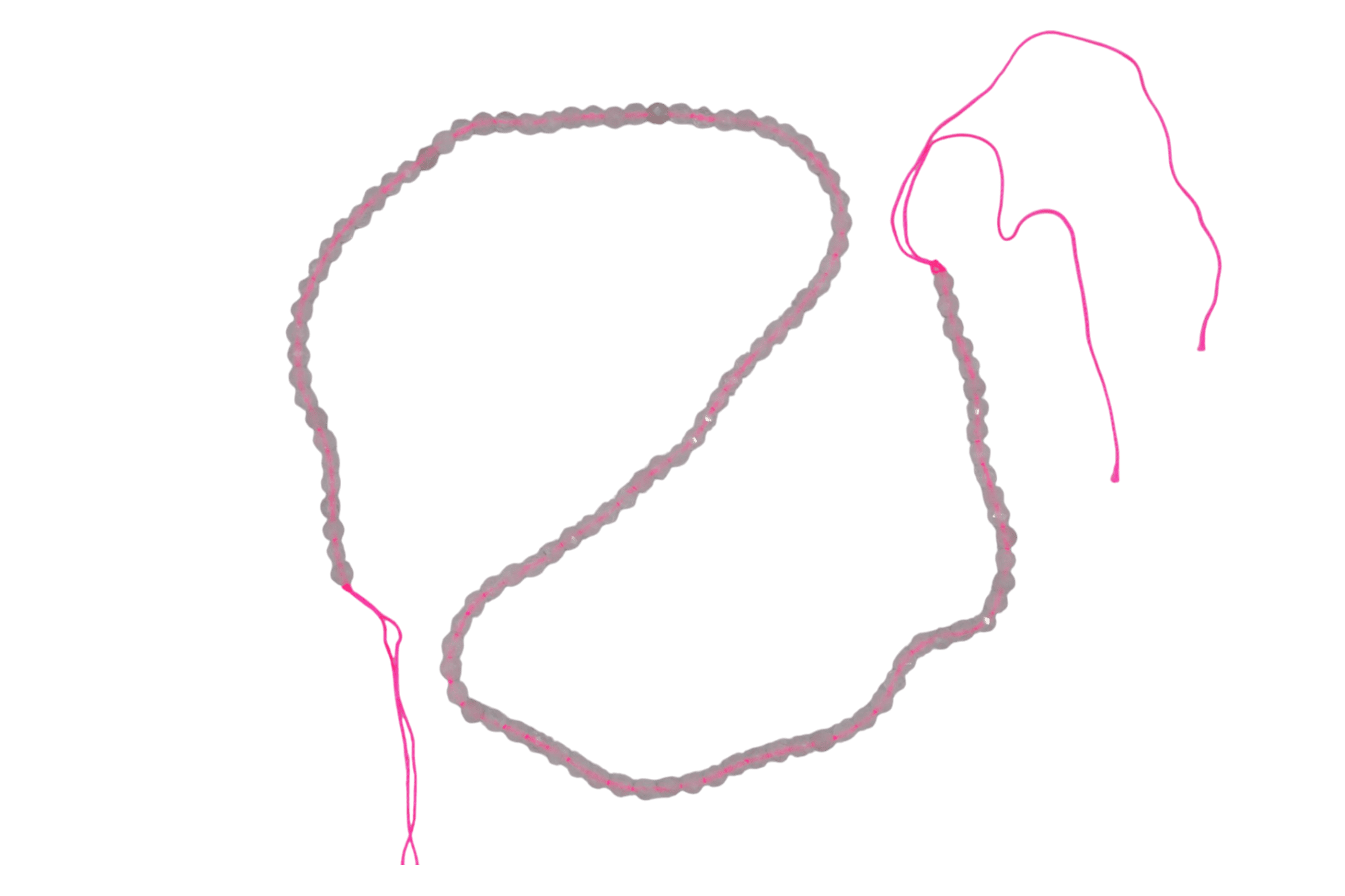 Tira de cuarzo rosa en forma de esfera facetada de 3mm - Imagen 2