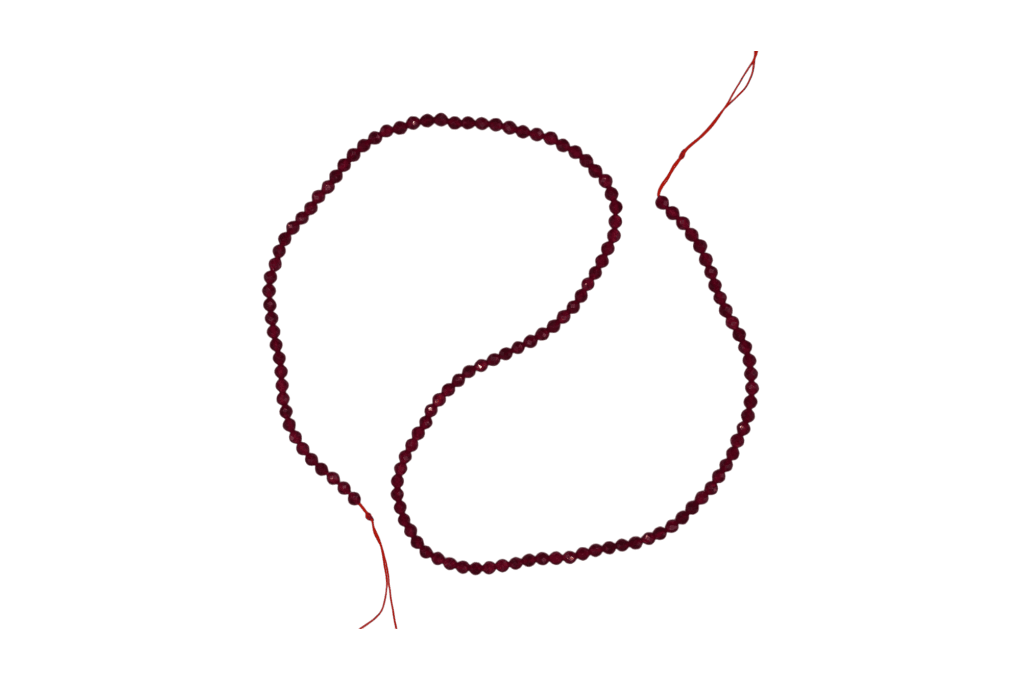 Tira de piedra rubí en forma de esfera facetada de 3mm - Imagen 2