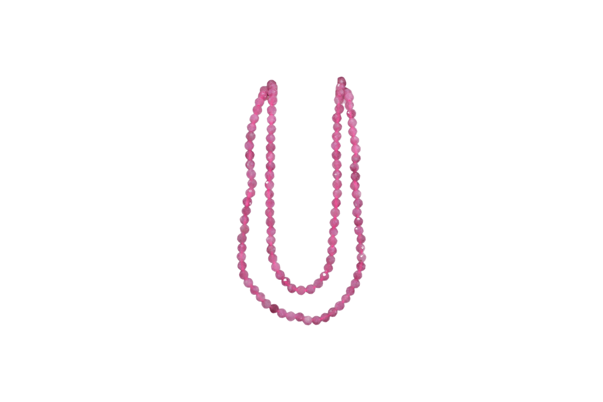 Tira de piedra turmalina rosa en forma de esfera facetada de 3mm