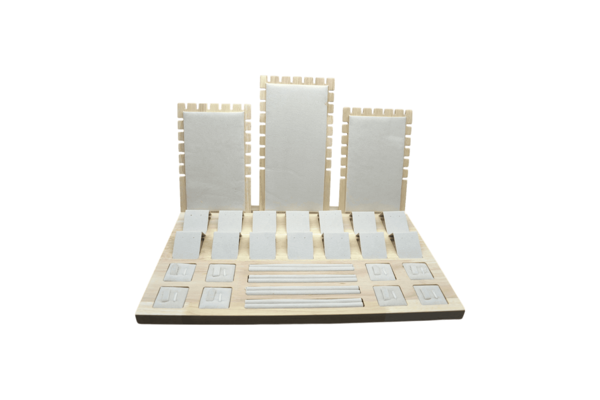 Exhibidor multifuncional de madera