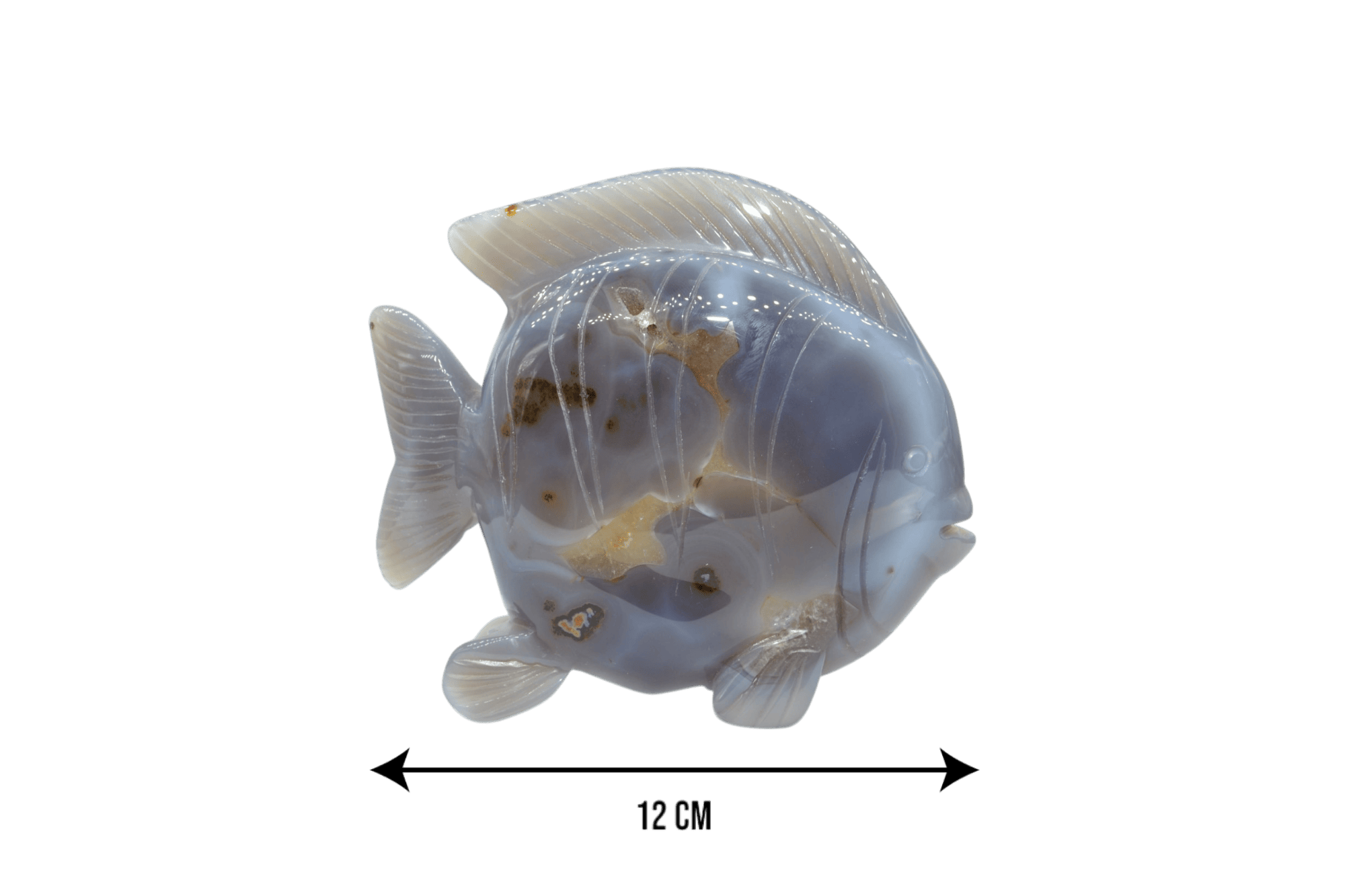 Pez de piedra amatista pulida con drusa natural - Imagen 3