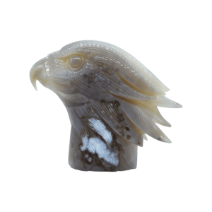 Águila de piedra amatista pulida con drusa natural