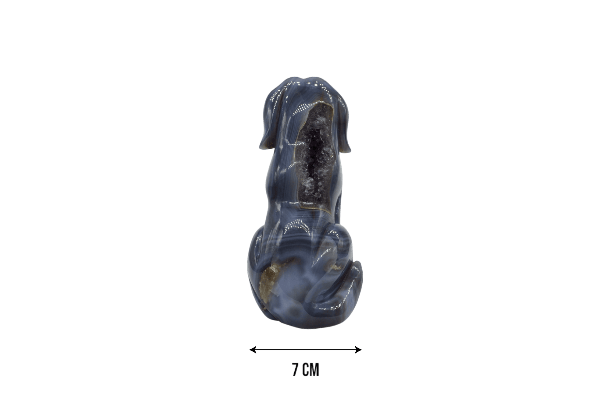 Perro de piedra amatista pulida con drusa natural - Imagen 3