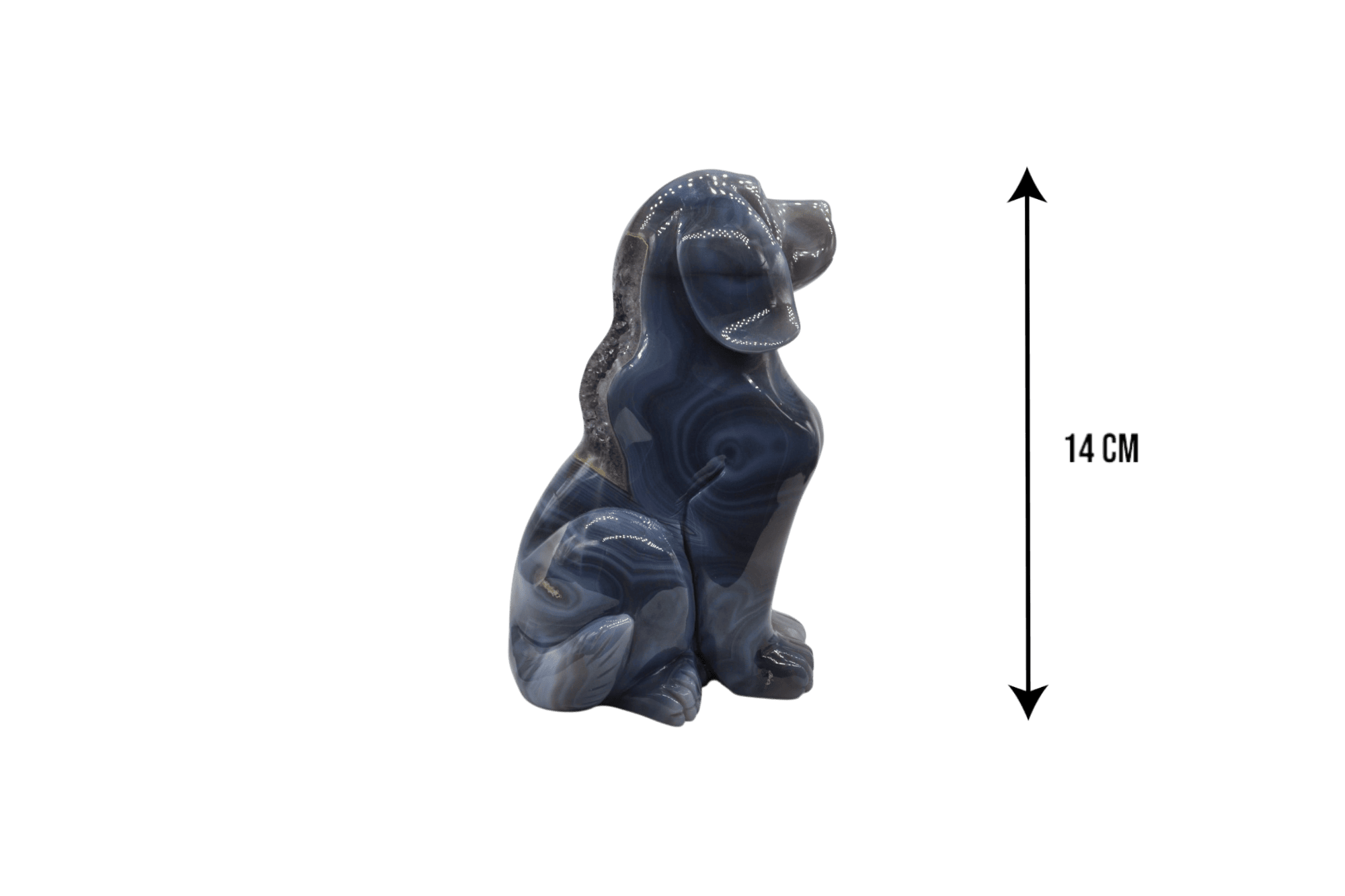 Perro de piedra amatista pulida con drusa natural - Imagen 4