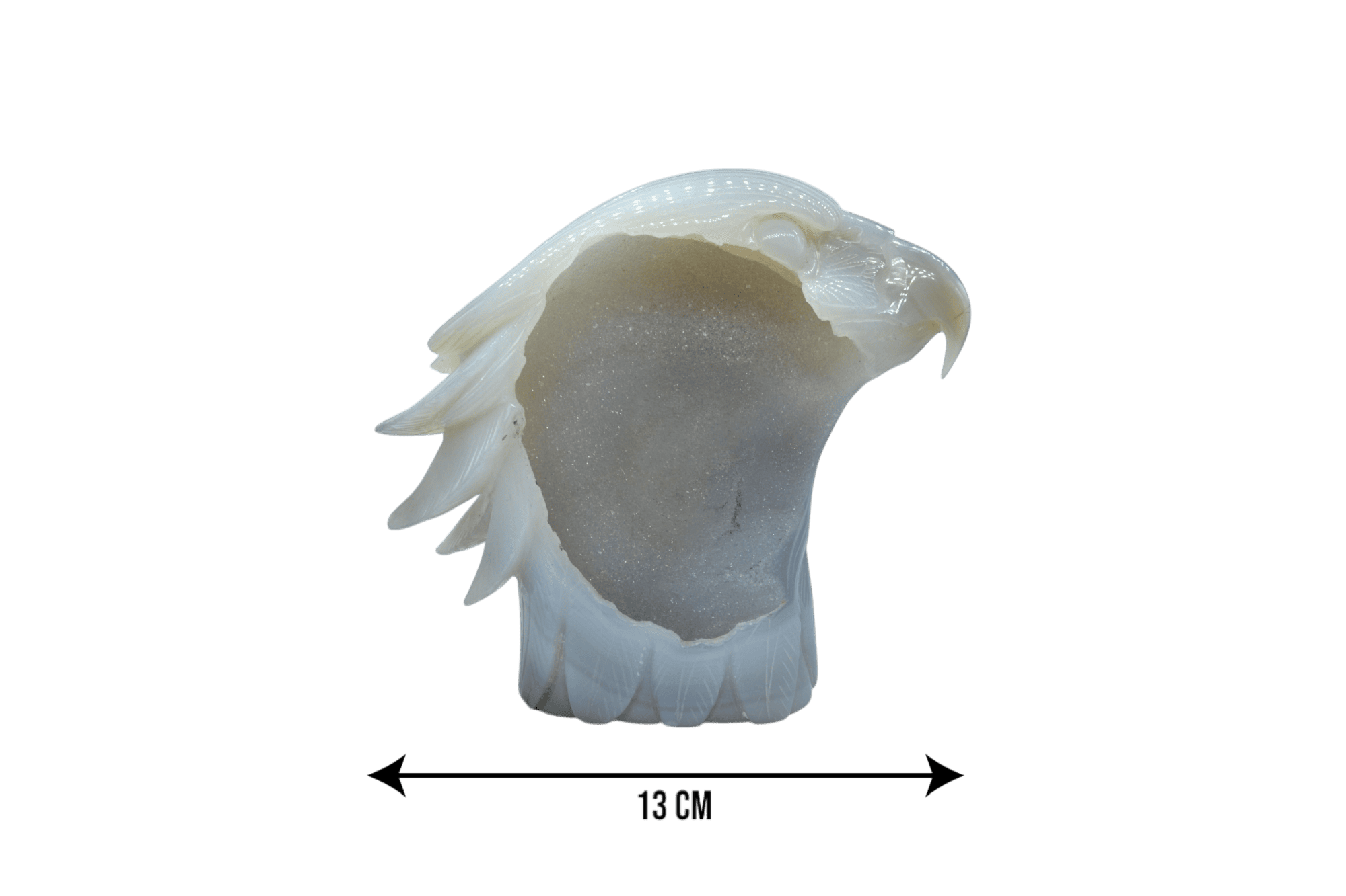 Águila de piedra amatista pulida con drusa natural - Imagen 4
