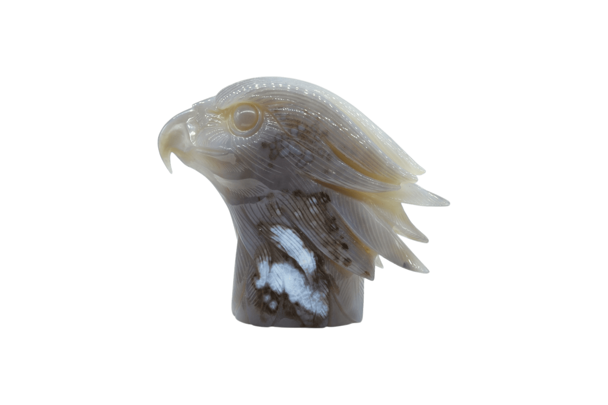 Águila de piedra amatista pulida con drusa natural