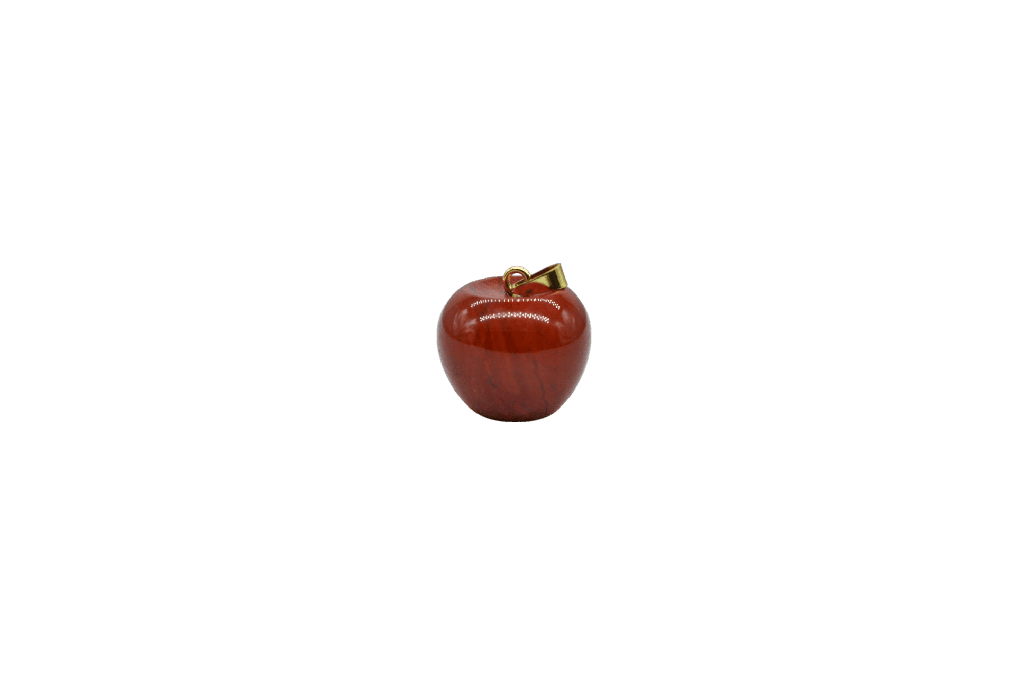 Dije de piedra jaspe rojo en forma de manzana