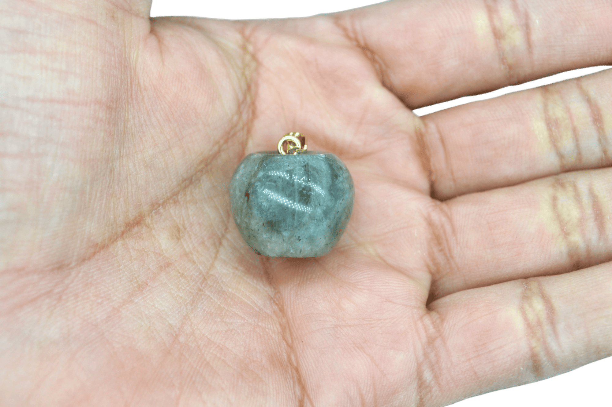 Dije de piedra labradorita en forma de manzana - Imagen 2