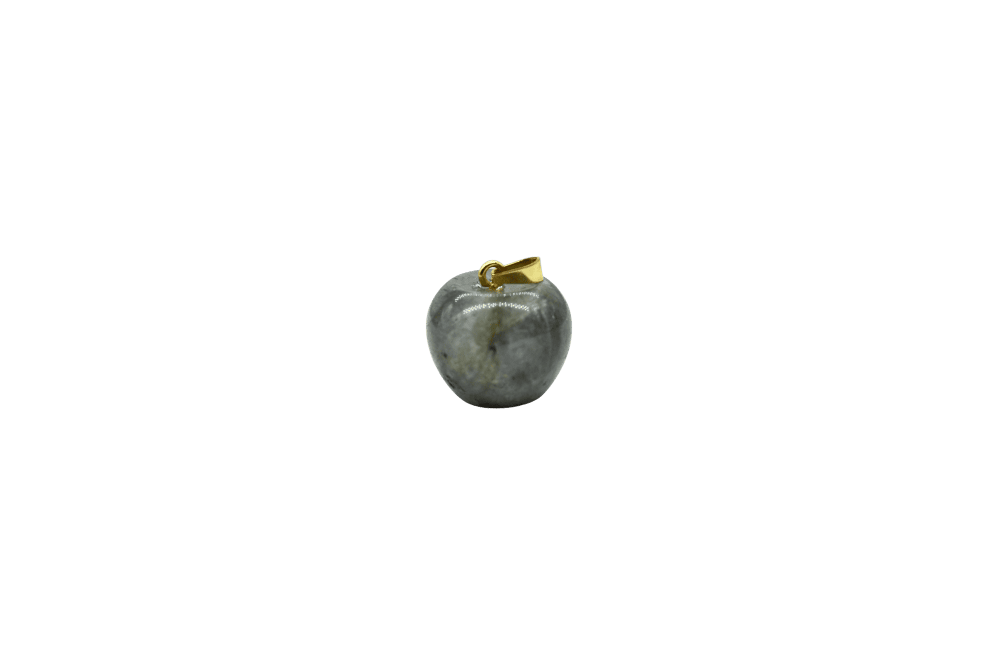 Dije de piedra labradorita en forma de manzana