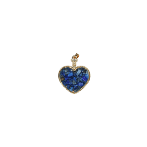 Dije de piedra lapislázuli encapsulado en forma de corazón