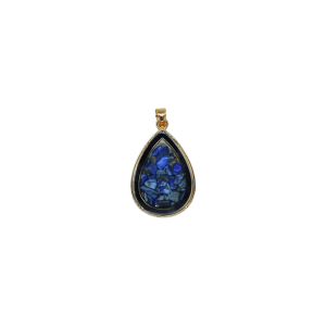 Dije de piedra lapislázuli encapsulado en forma de gota