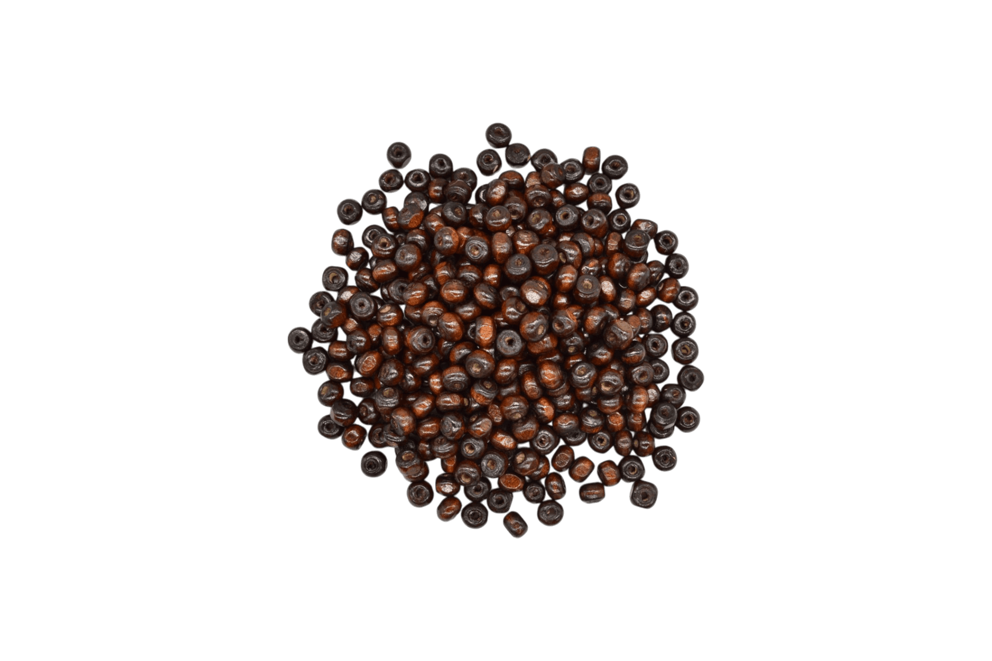 Cuentas de madera tipo bola de 6mm | Café obscuro