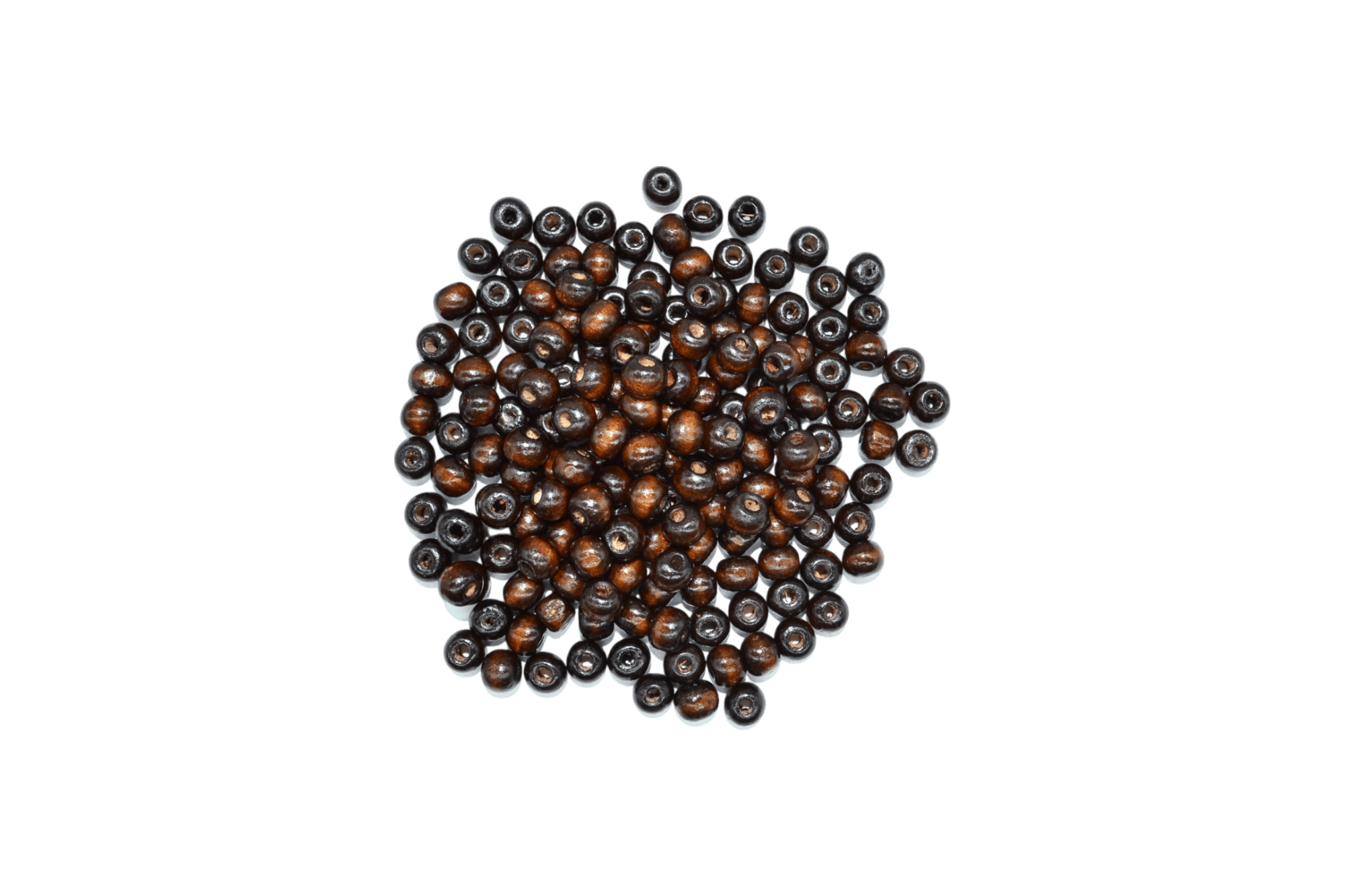 Cuentas de madera tipo bola de 8mm | Café obscuro