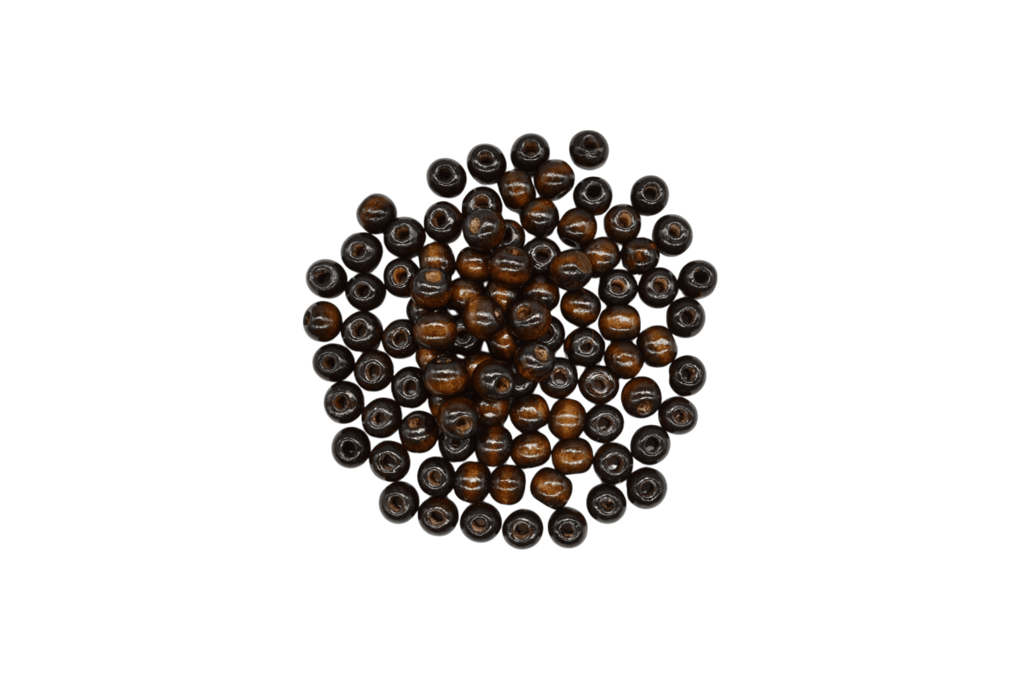 Cuentas de madera tipo bola de 10mm | Café obscuro