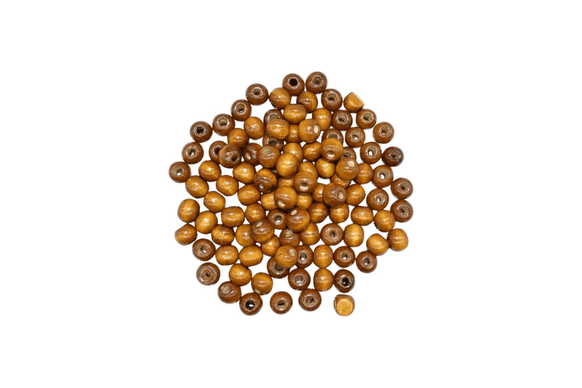 Cuentas de madera tipo bola de 10mm | Café claro